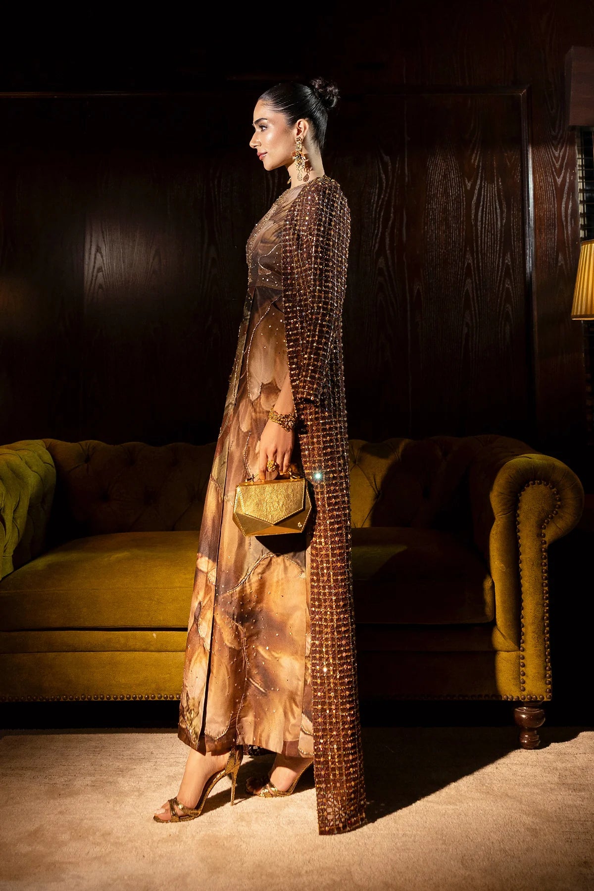 ERUM KHAN - Bronze Petals ( Made to Order)