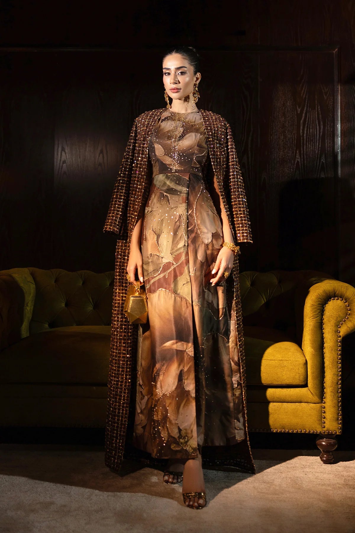 ERUM KHAN - Bronze Petals ( Made to Order)