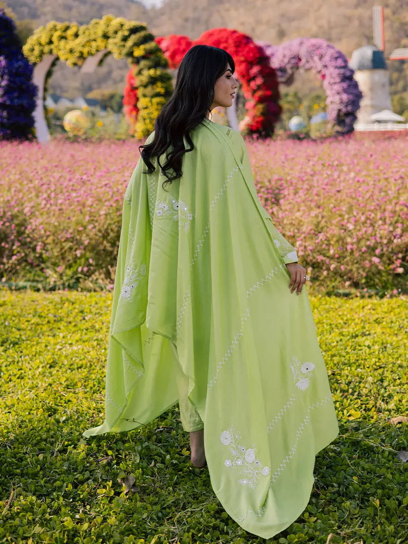 FARAH ZUBAIR - Green khaddi silk