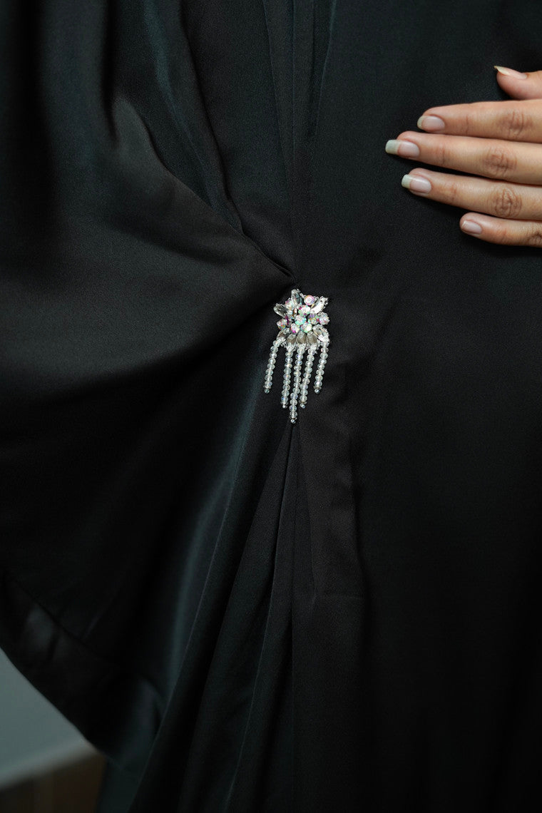 ASHJAIN SAFWAN - Black Silk Kaftan