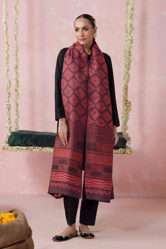 MANTO -Parwana Maroon Shawl only