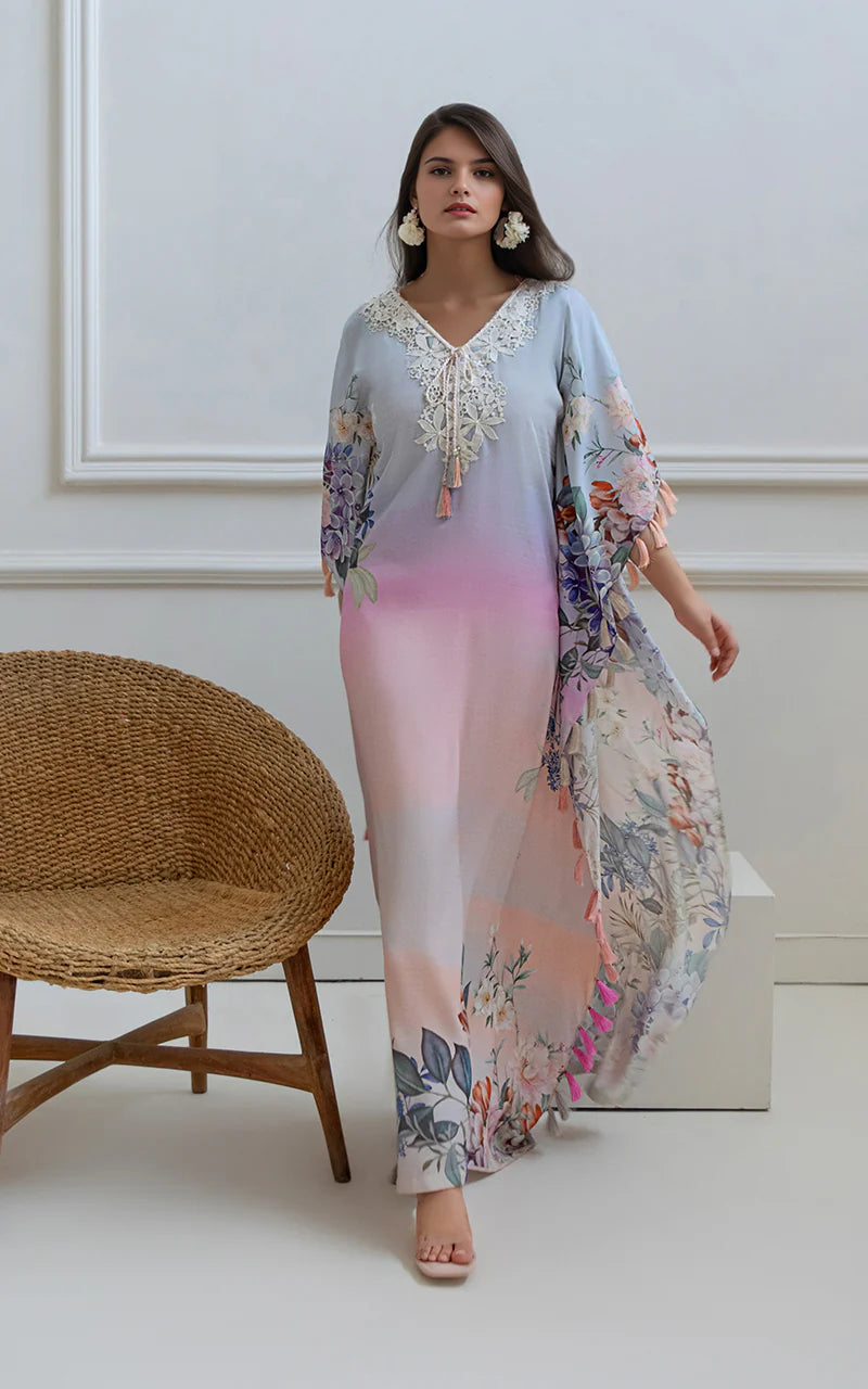 THREADS AND MOTIFS - Pink Ombre Kaftan