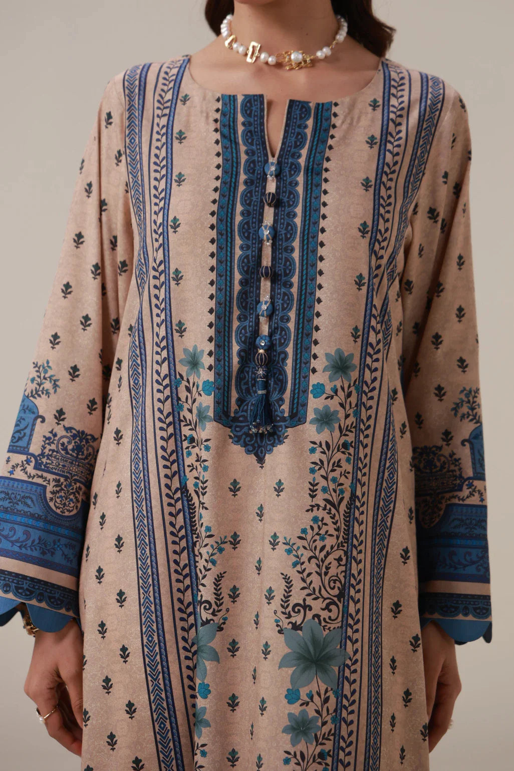 MANTO - Deedar Dress Kaftaan Beige 