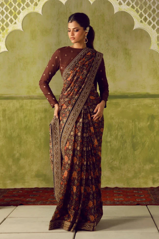 MANTO- Khoobsurat DressSaree Maroon