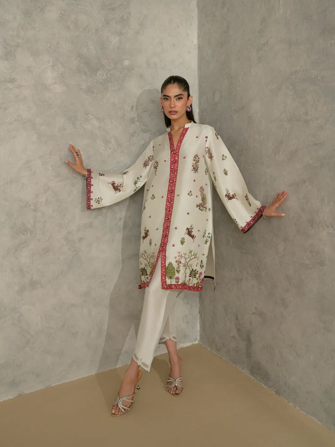 KOMAL LAKHANI - Grey Sami Printed