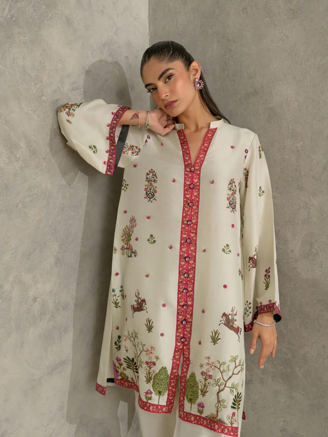 KOMAL LAKHANI - Grey Sami Printed