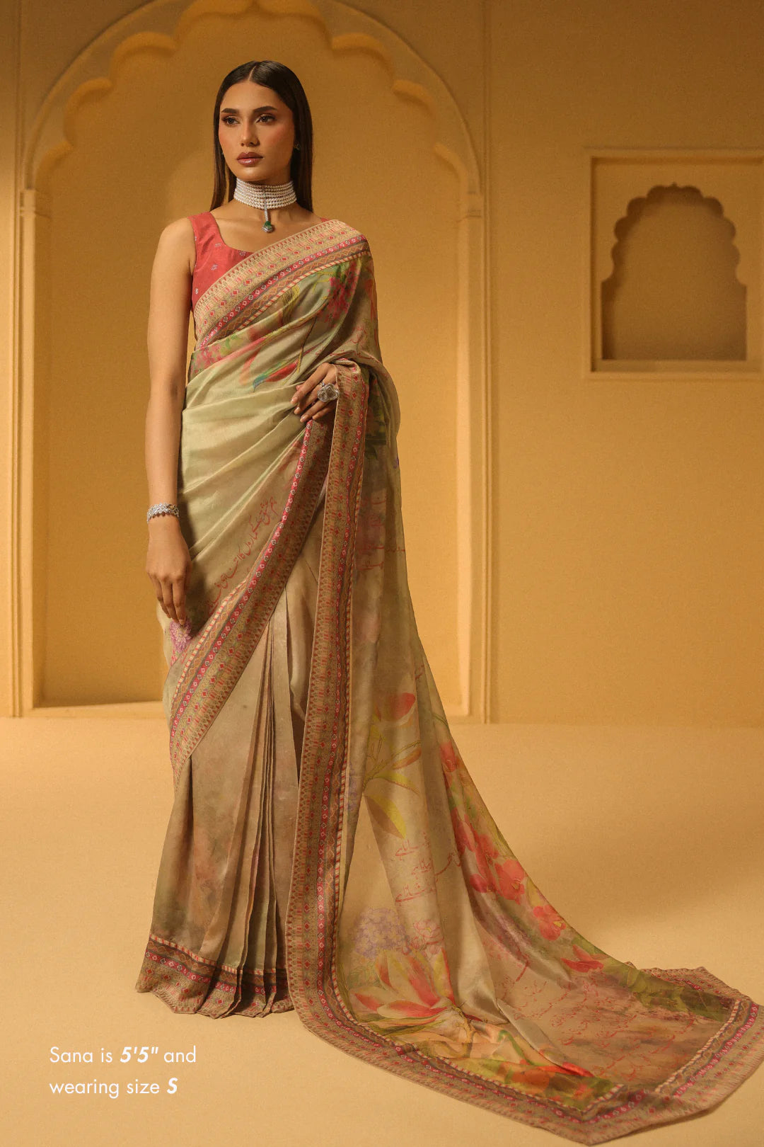 MANTO  - Mehru Dress Saree Beige