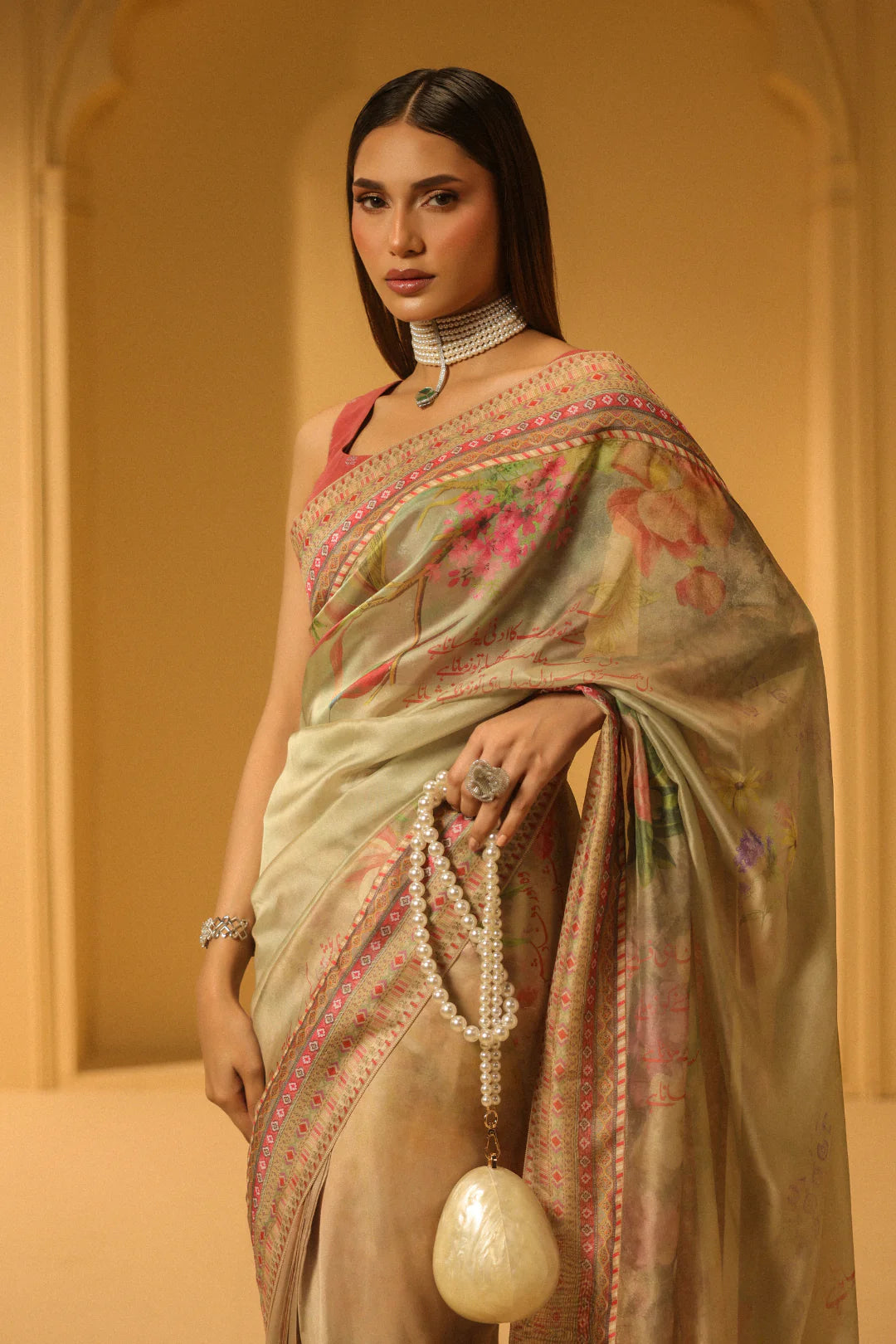 MANTO  - Mehru Dress Saree Beige