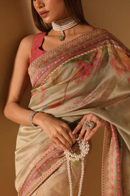 MANTO  - Mehru Dress Saree Beige