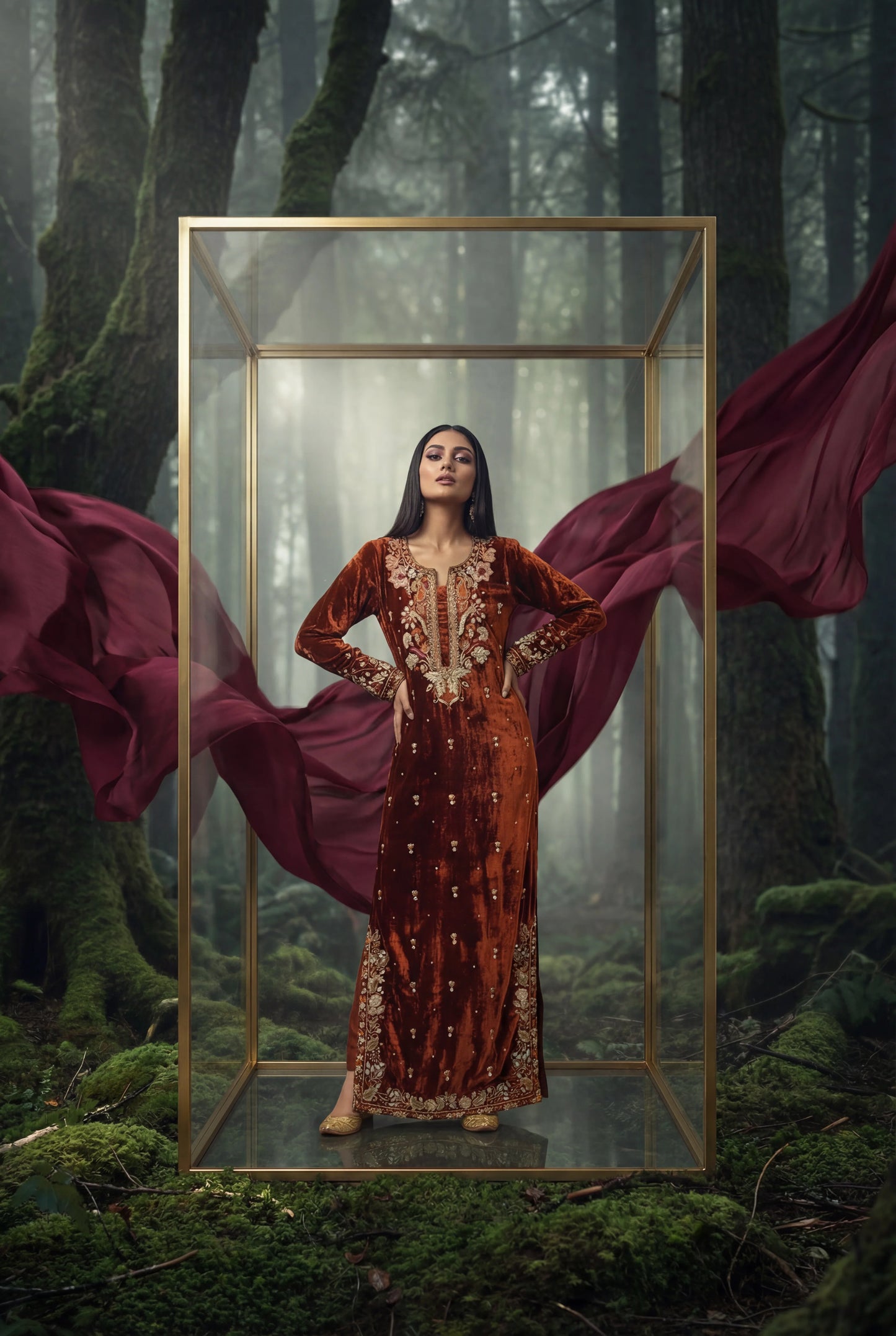 HUMAYUN ALAMGIR ( WOMENWEAR) - Burnt Rust Set