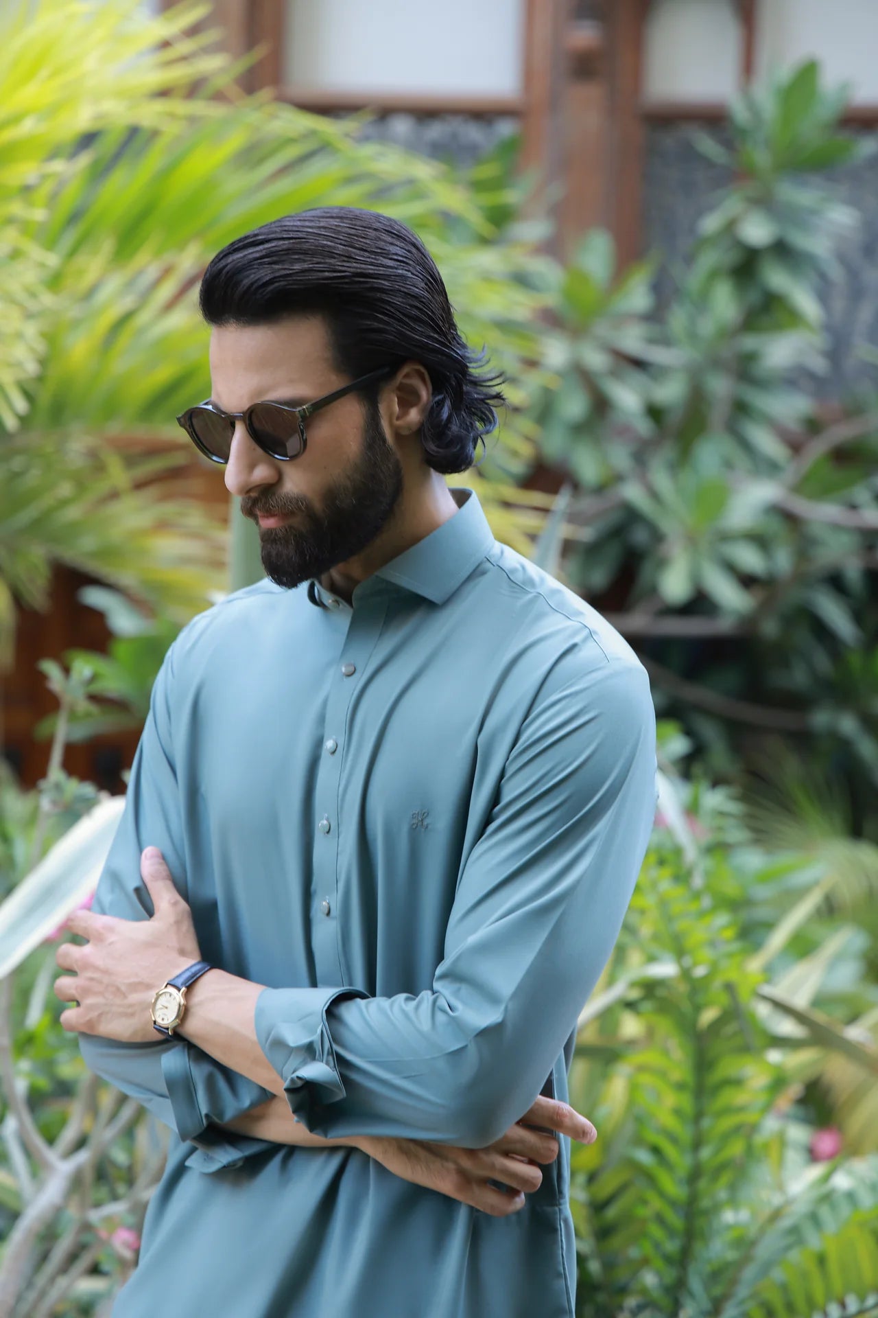 HUMAYUN ALAMGIR MENSWEAR - Mint Green Kurta Farshi Pajama