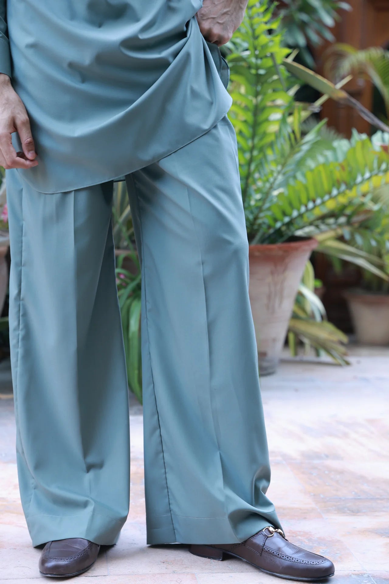 HUMAYUN ALAMGIR MENSWEAR - Mint Green Kurta Farshi Pajama