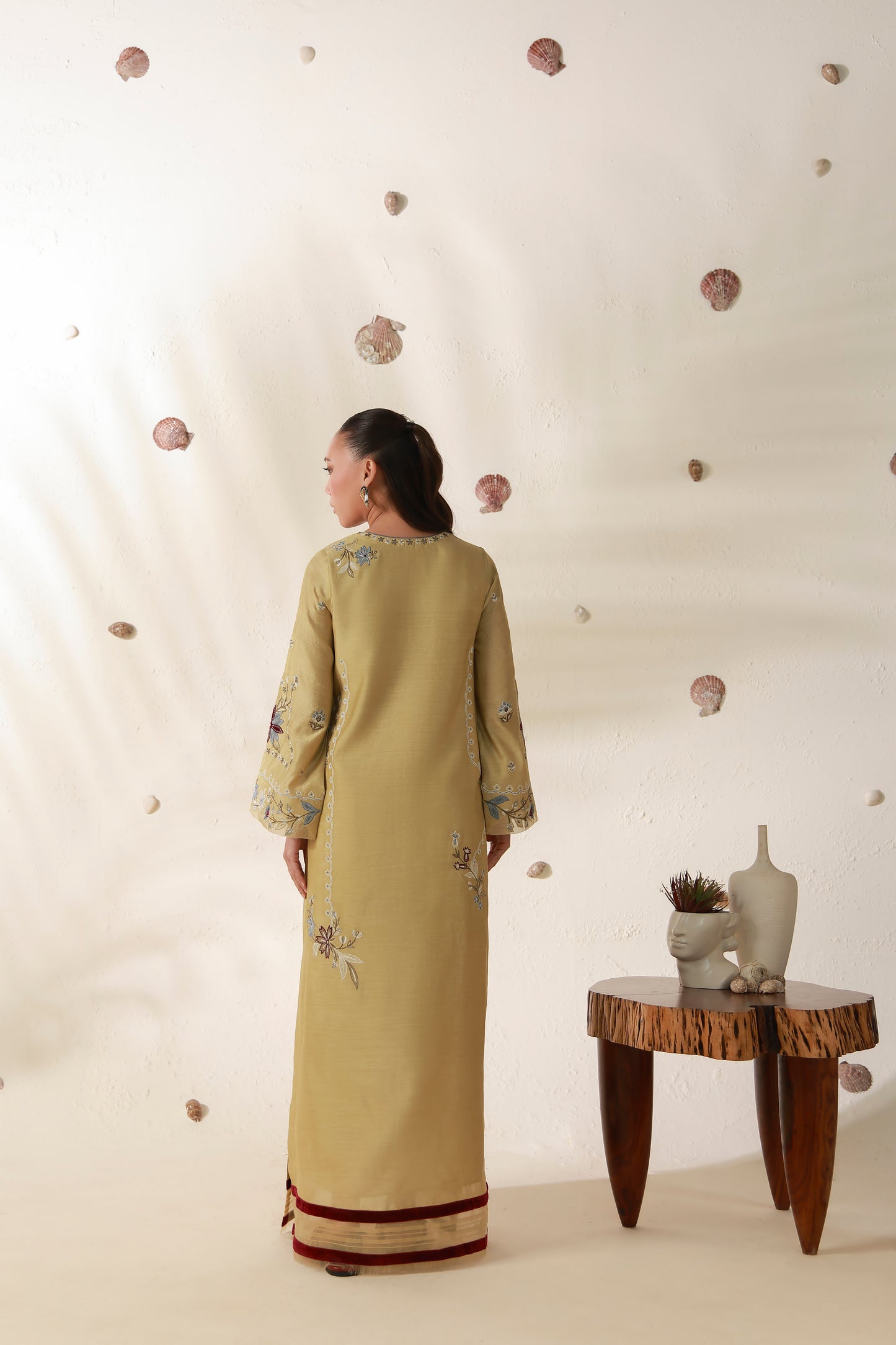 ZURI BY ZAINAB - Mustard  with Red