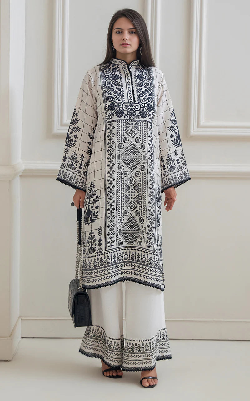 THREADS AND MOTIFS - Black and White Digital Print