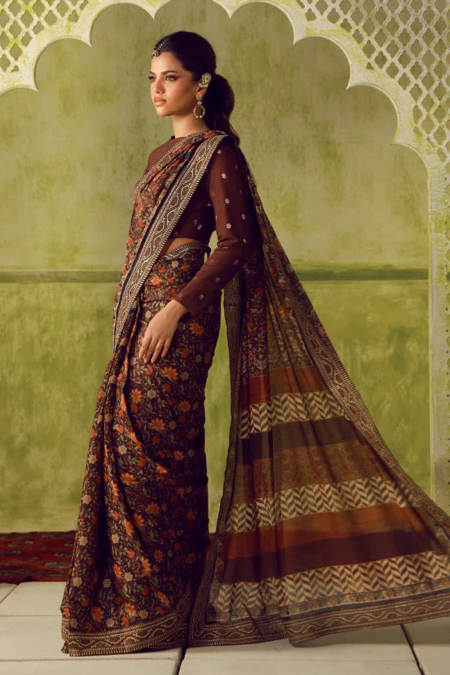 MANTO- Khoobsurat DressSaree Maroon