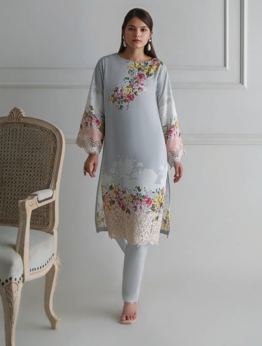 THREADS AND MOTIFS - Light Blue Printed