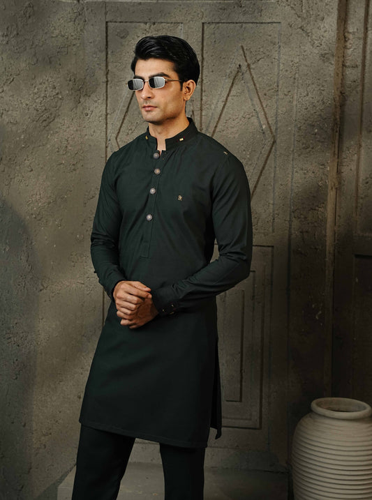KUNZUL CHANNAR - Green  bootcut kurta trouser