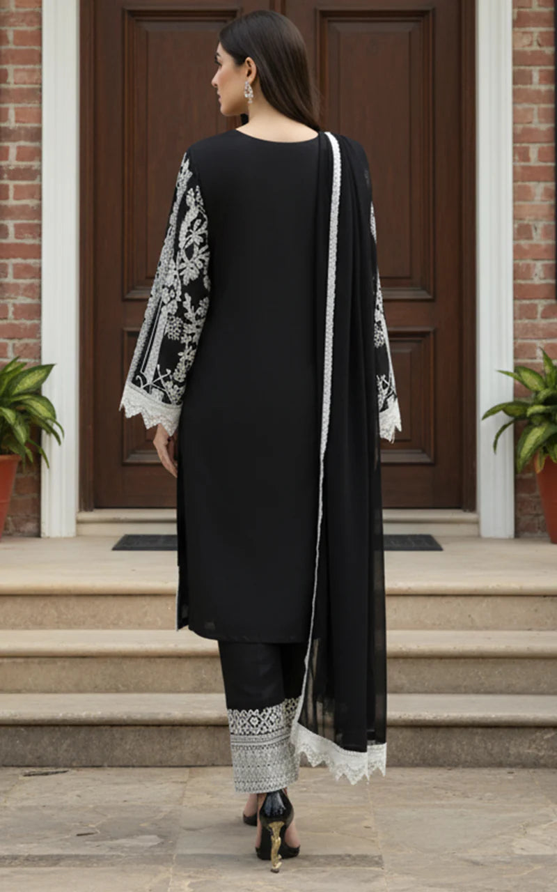THREADS AND MOTIFS - Black with Aari work