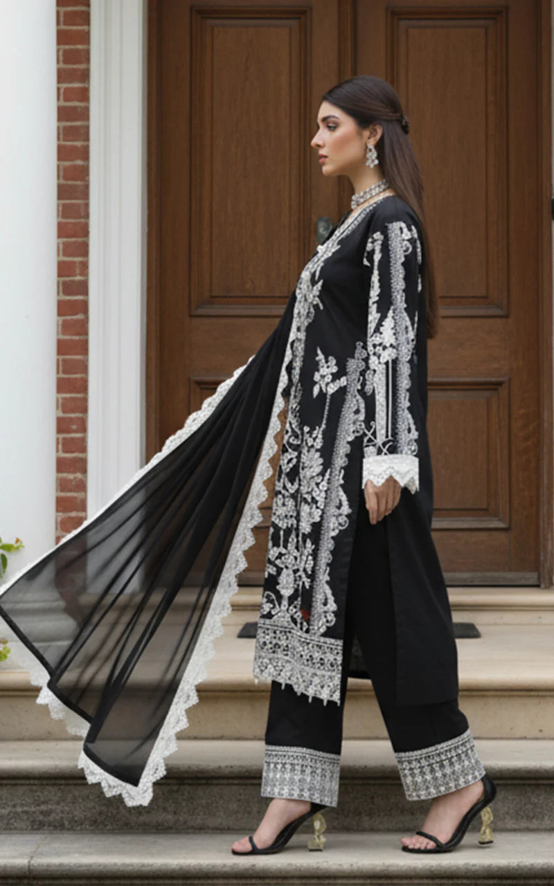 THREADS AND MOTIFS - Black with Aari work