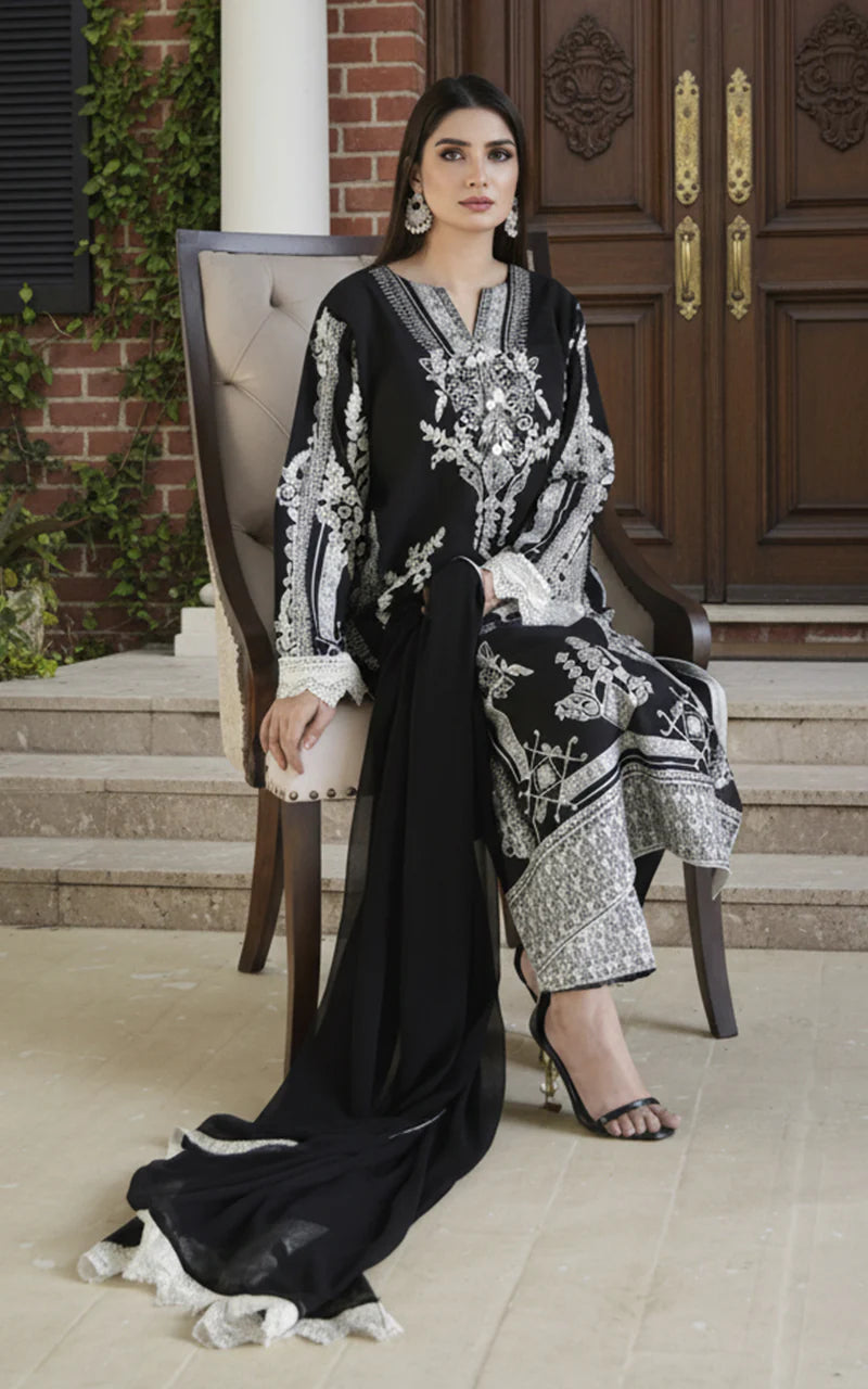 THREADS AND MOTIFS - Black with Aari work