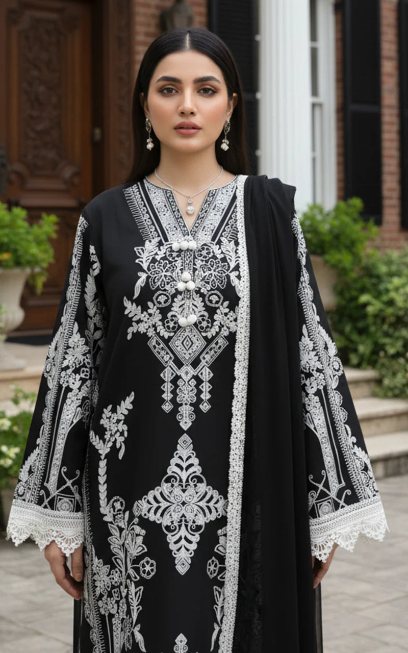 THREADS AND MOTIFS - Black with Aari work