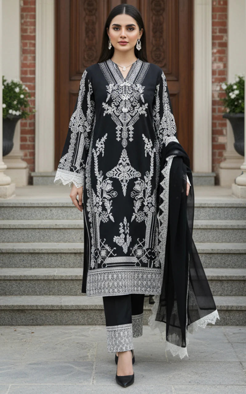 THREADS AND MOTIFS - Black with Aari work