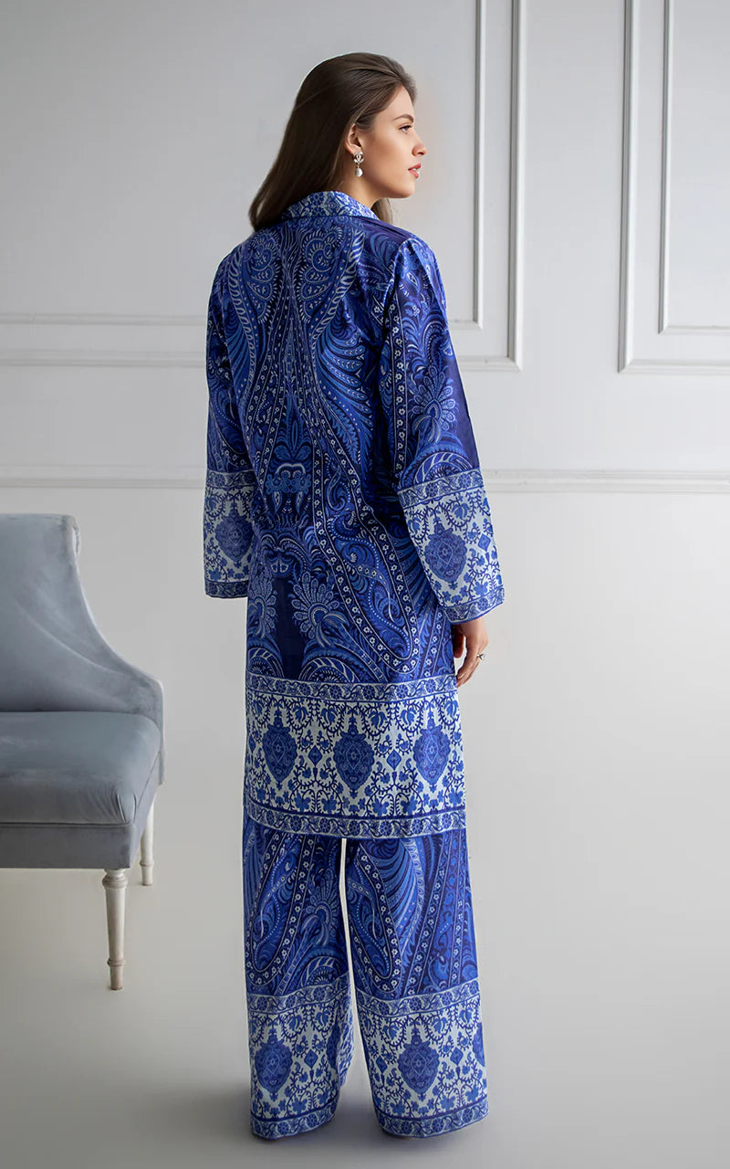 THREADS AND MOTIFS - Blue Printed Coord Set