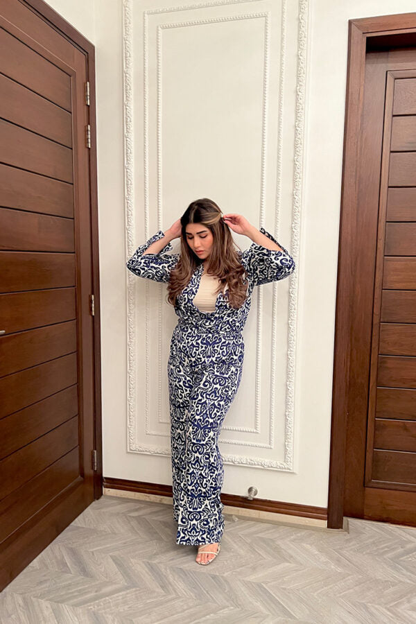 AMNA IQBAL - Blue printed Co-ord Set