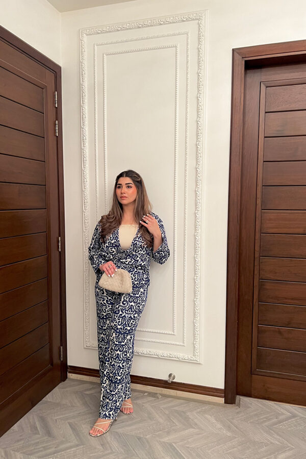 AMNA IQBAL - Blue printed Co-ord Set