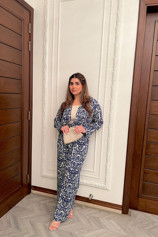 AMNA IQBAL - Blue printed Co-ord Set