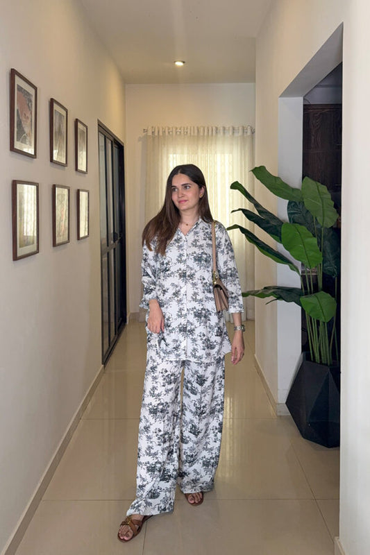AMNA IQBAL - White Printed