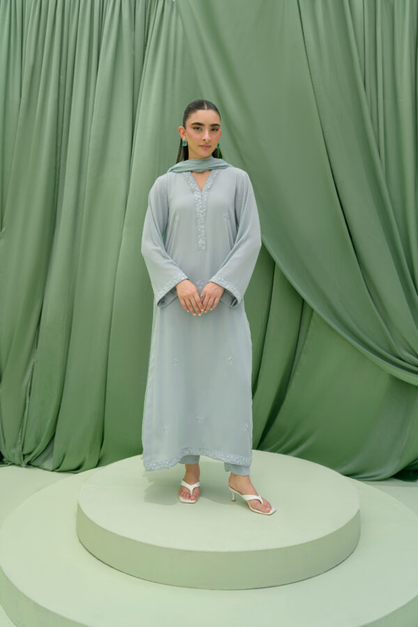 AMNA IQBAL -Zoe aqua Georgette