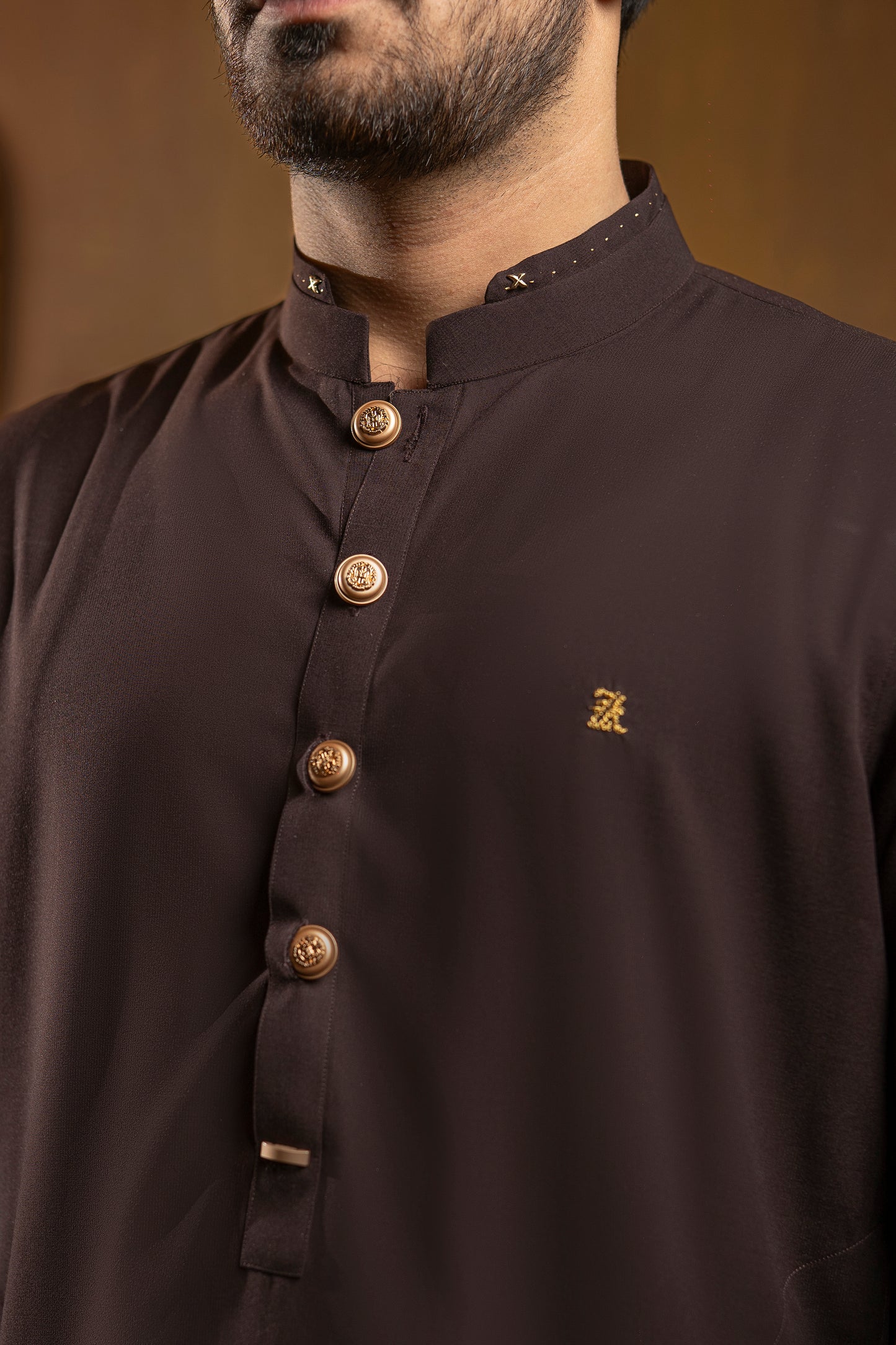 KUNZUL CHANNAR - Dark maroon farshi