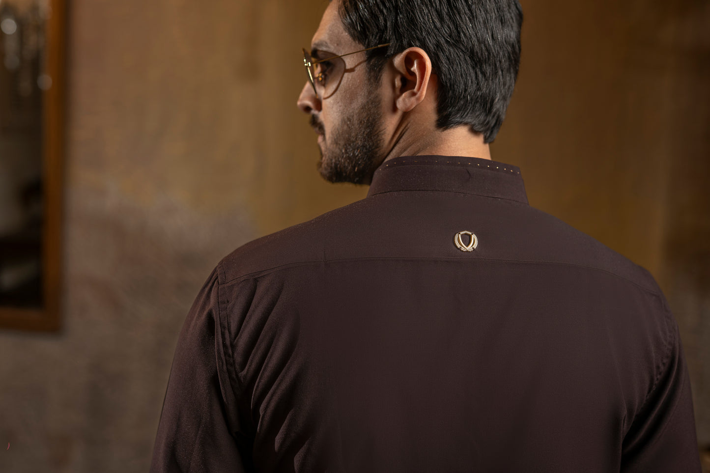 KUNZUL CHANNAR - Dark maroon farshi