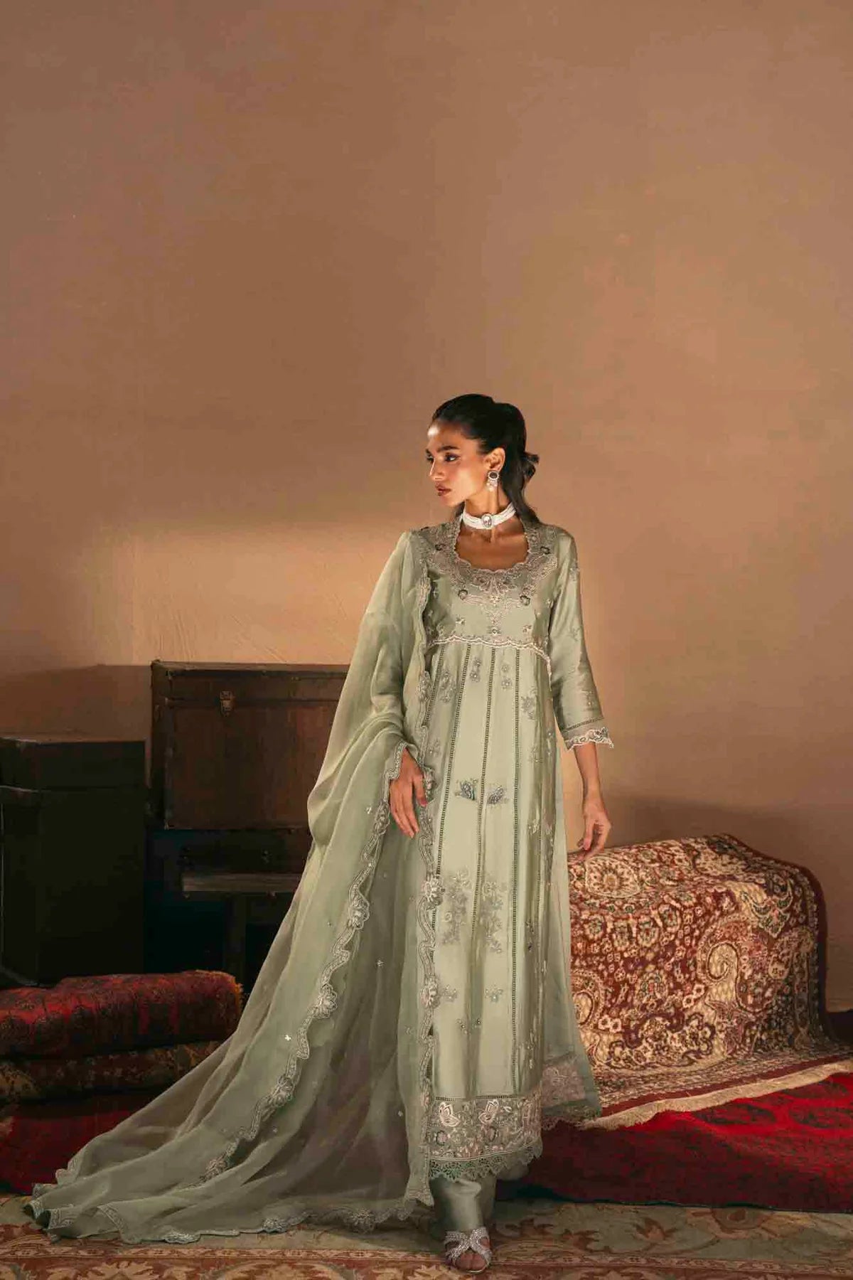 ZABRIC BY ZULEKHA AND SANA - Apple Green