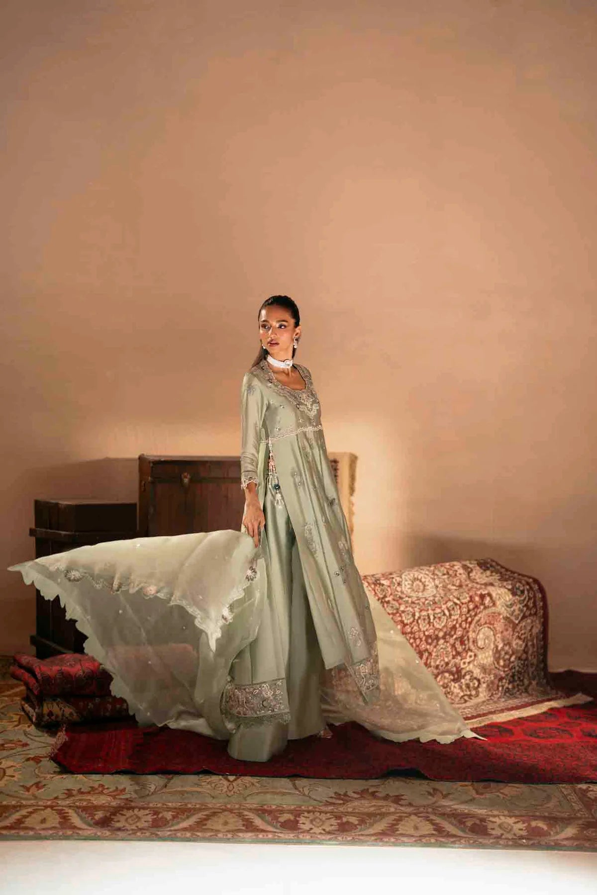 ZABRIC BY ZULEKHA AND SANA - Apple Green