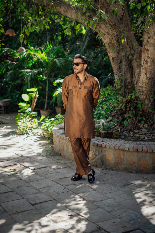 HUMAYUN ALAMGIR (MENSWEAR) - Brown KP Double Pocket
