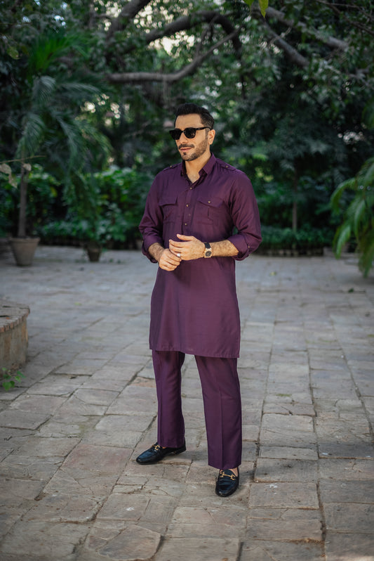 HUMAYUN ALAMGIR (MENSWEAR) - Purple KP Double Pocket