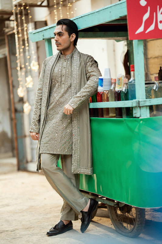HUMAYUN ALAMGIR (MENSWEAR)-Champagne Sheesh Posh