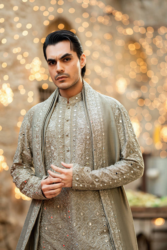HUMAYUN ALAMGIR (MENSWEAR)-Champagne Sheesh Posh