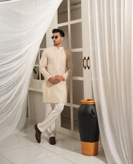 KUNZUL CHANNAR  ( MENSWEAR ) - Light Skin Color Kurta