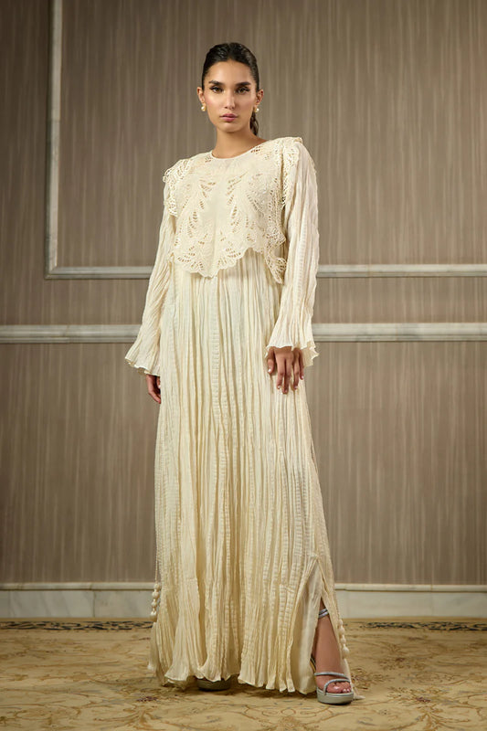 ALEENA FAREENA - Beige crushed  dress