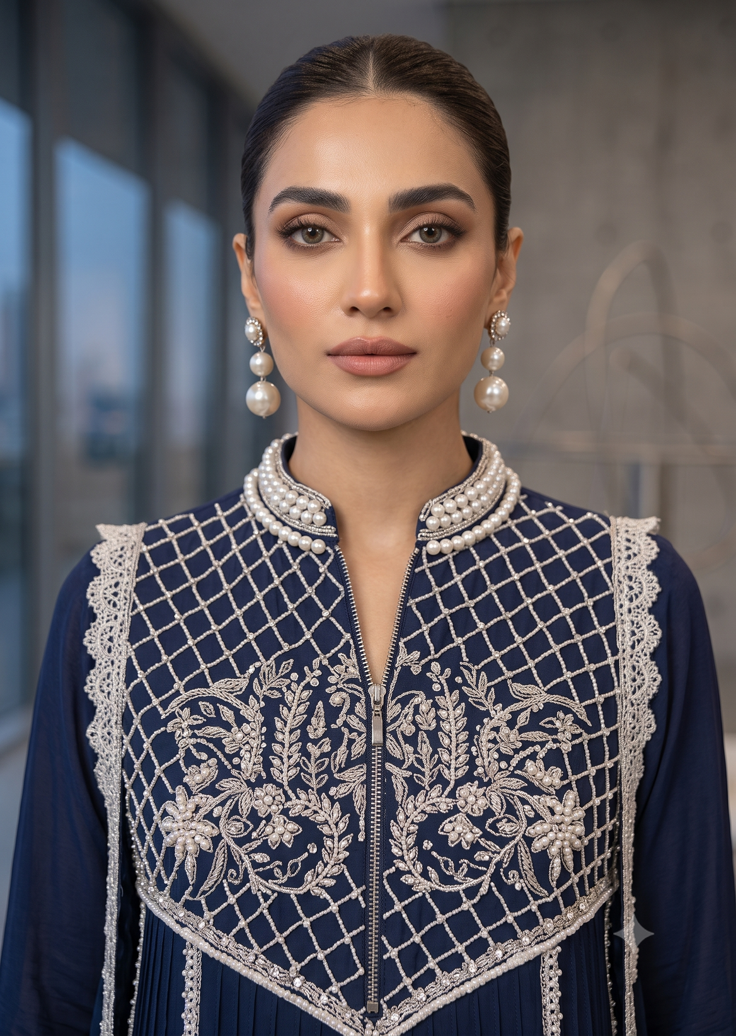 FARAH ZUBAIR - Blue emb