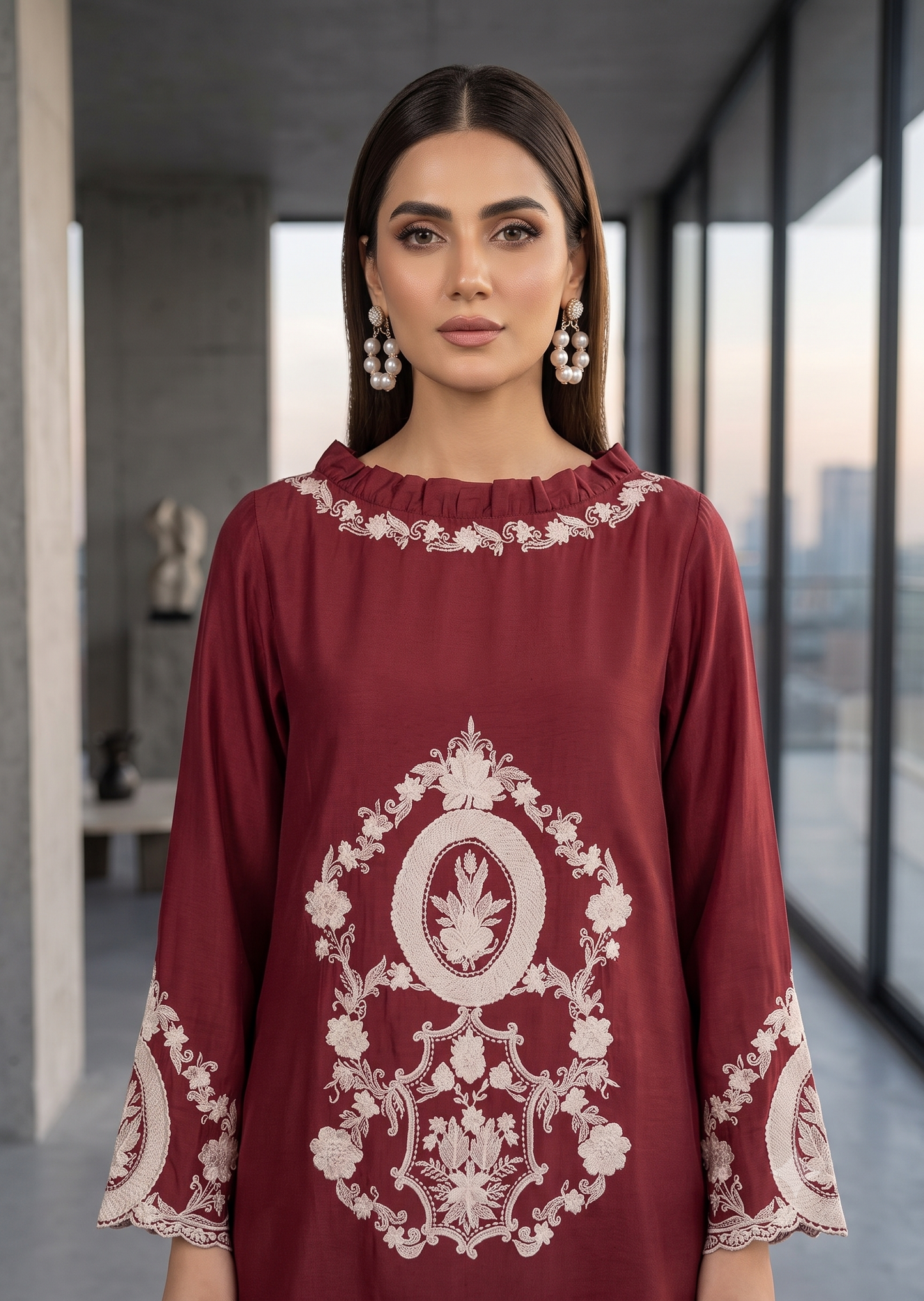 FARAH ZUBAIR- Red emb