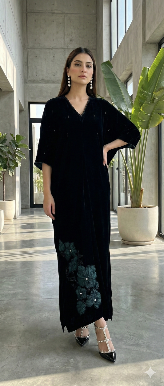 ERUM KHAN - Black Kaftan