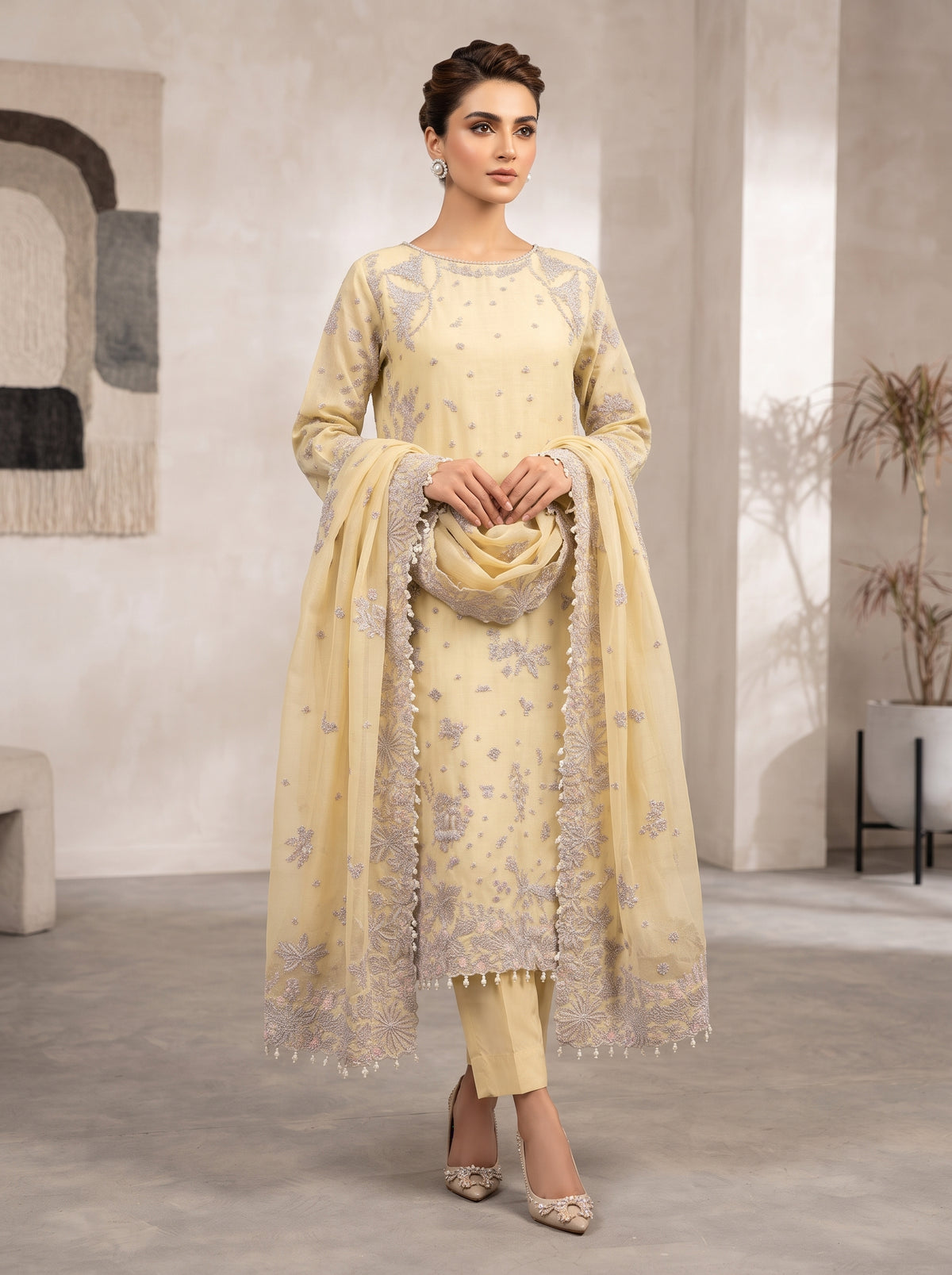 THREADS AND MOTIFS-Yellow heavy set 3 pc