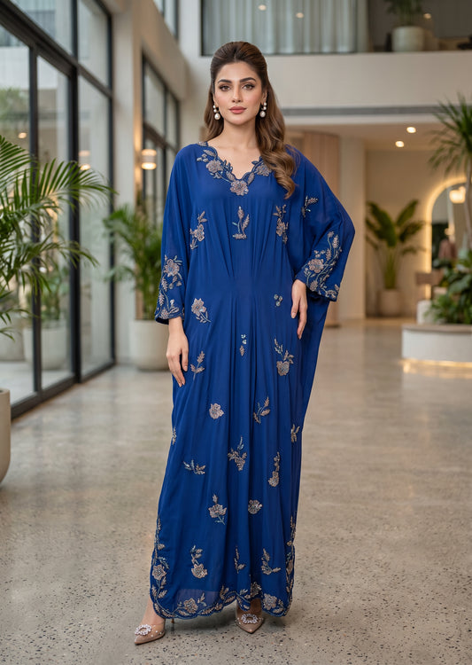 MARIA RAO - Blue kaftan cutdana