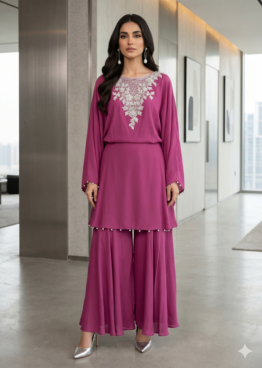 MARIA RAO - Magenta Poncho Style