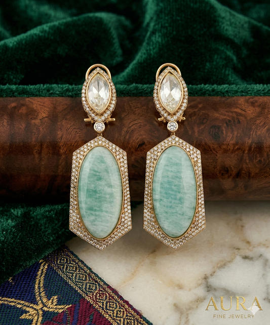 THE BUTTERFLY EFFECT-Droplet earrings in mint green