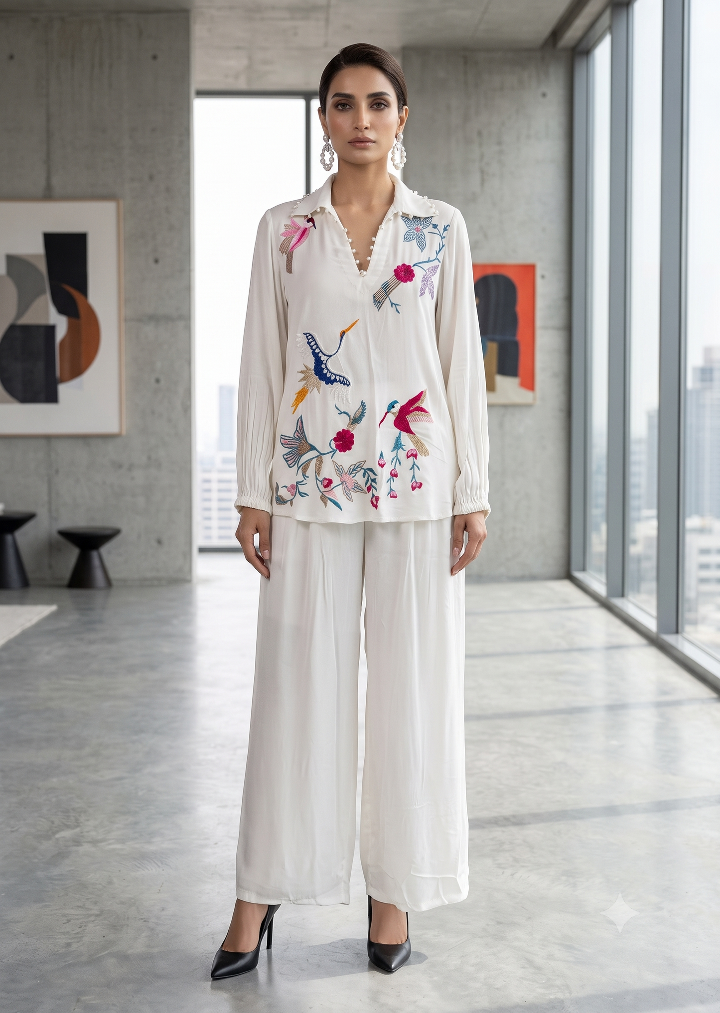 MARIA RAO- white bird emb